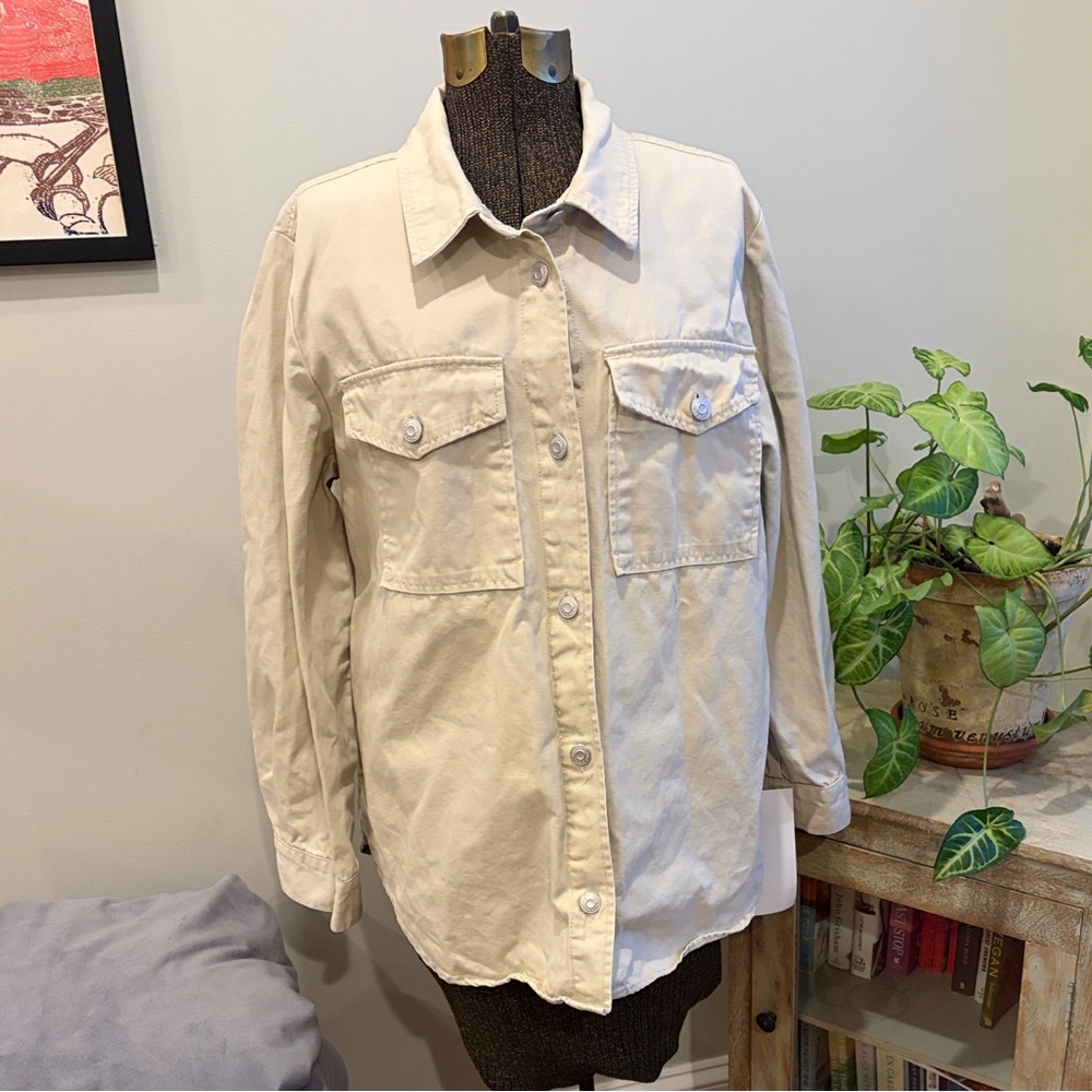 Kensie Jeans Women’s Cotton Canvas Utility Shirt Jacket Size Large